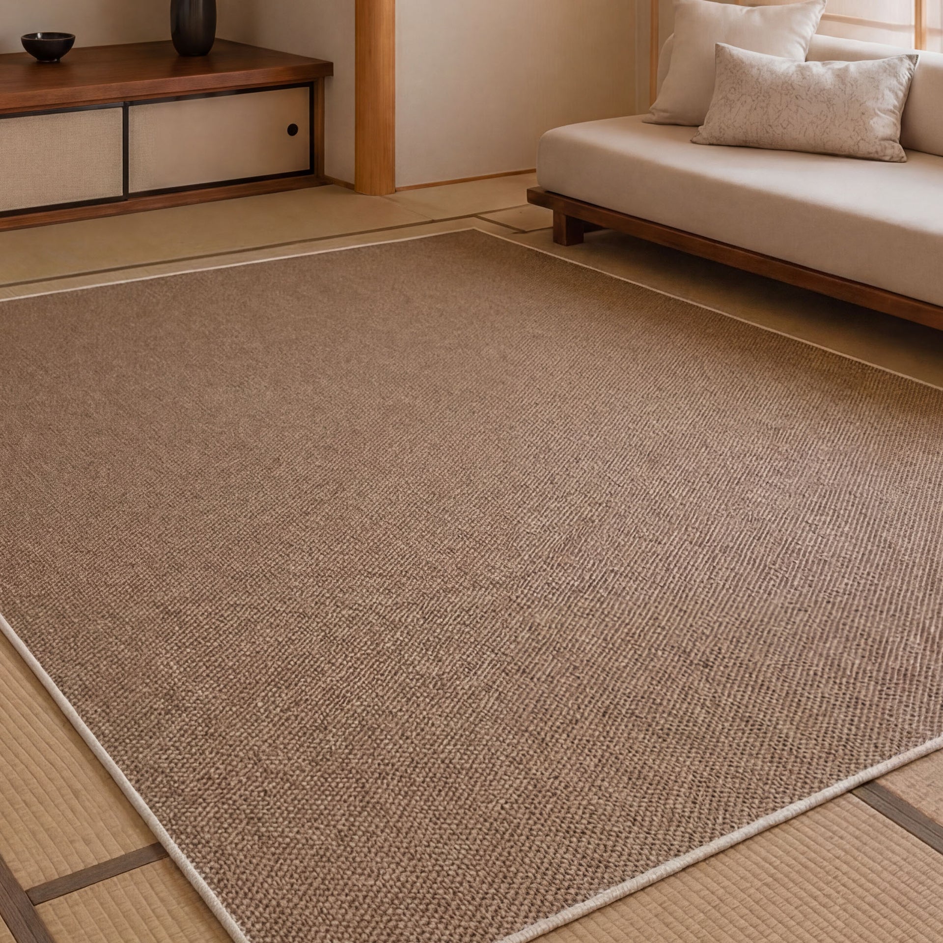 FLIIRITAIA 和風ラグ 200×240cm 唐草模様 伝統文様 リネン風